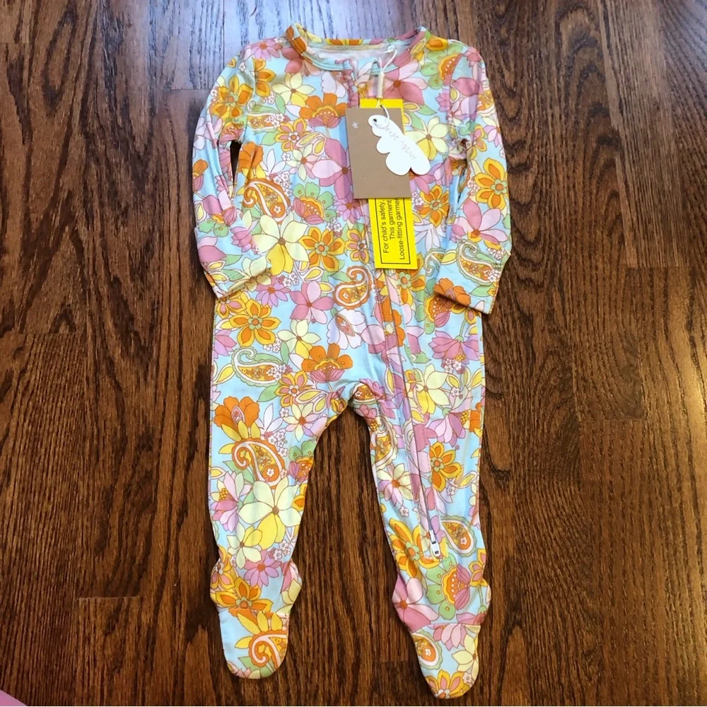 NEW Angel Dear Groovy Floral Footie - Picture 2 of 8